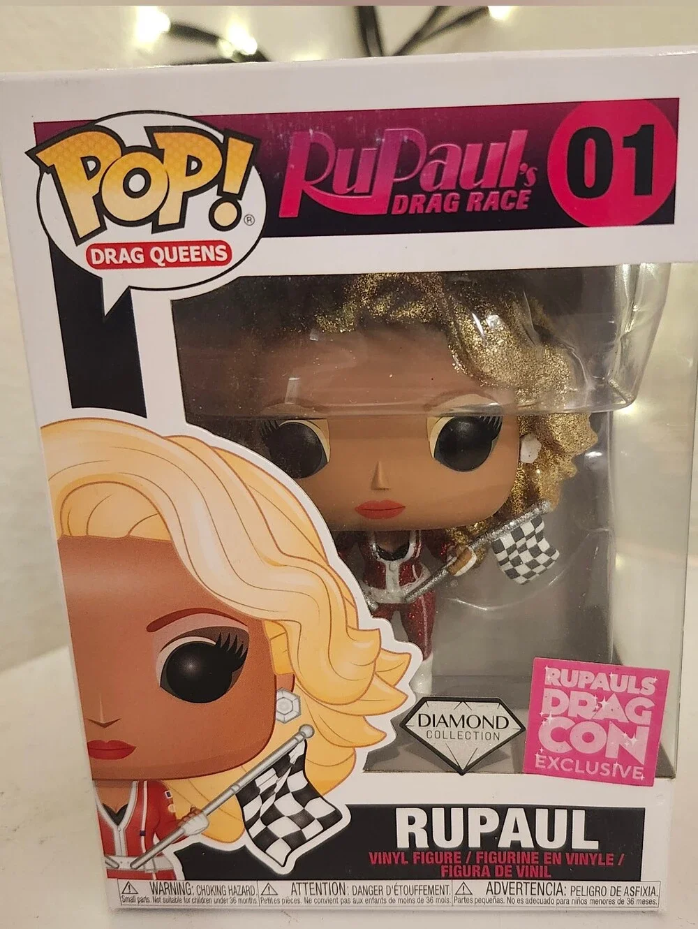 Funko RuPaul Drag Race Vinyl Figure with Gold Hair and Pink Accents